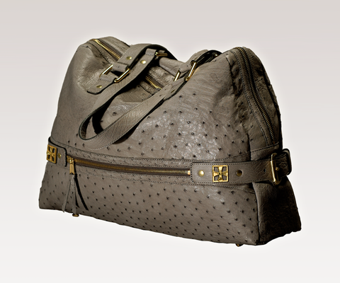 Bramante Ostrich Grigio Large Day Bag